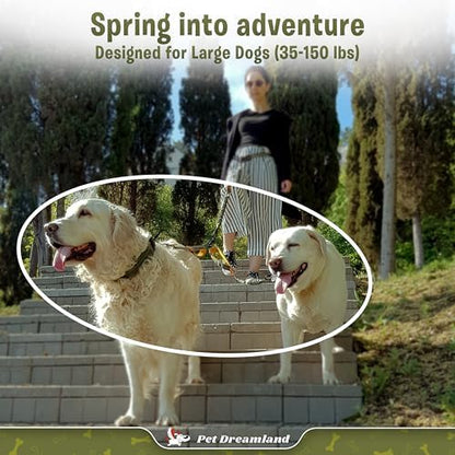 Pet Dreamland Exquisite Double Dog Leash Coupler with Tangle-Free Swivel. Premium & Versatile Attachment for Walking Two Dogs. You Will Absolutely Love This Amazing Dual Dog Coupler (Khaki & Orange) - Image 2