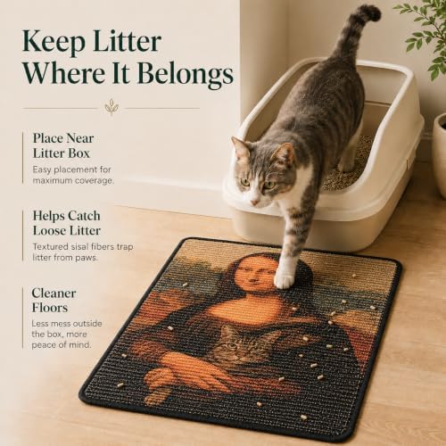 Art Sisal Cat Scratcher Mat, Cat Wall Scratchers for Indoor Cats - Image 3