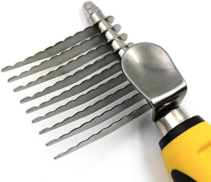 Pet Republique Dematting Tool for Dogs and Cats - Stainless Steel Matt Breaker Rake for Undercoat and Mat Brush - Knot Out for Long Haired Breed Pets - Image 3