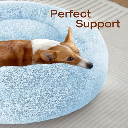 JOLLYVOGUE Dog Bed, Calming Anti-Anxiety Large Dog Bed, Fluffy Donut Cushion for Medium and Large Pets (27") - Image 2