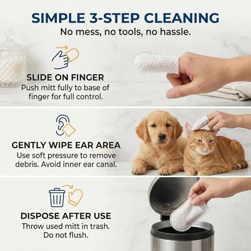 Dog Ear Finger Wipes, 150 Count, Alcohol-Free Ear Cleaner - Image 5