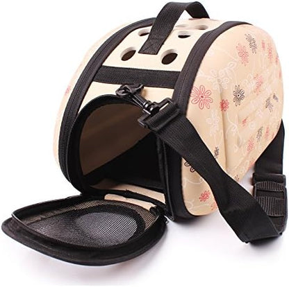 Foldable Pet Dog Carrier Cage Collapsible Travel Kennel - Portable Pet Carrier Outdoor Shoulder Bag for Puppy Dog Cat (S, Beige) - Image 5