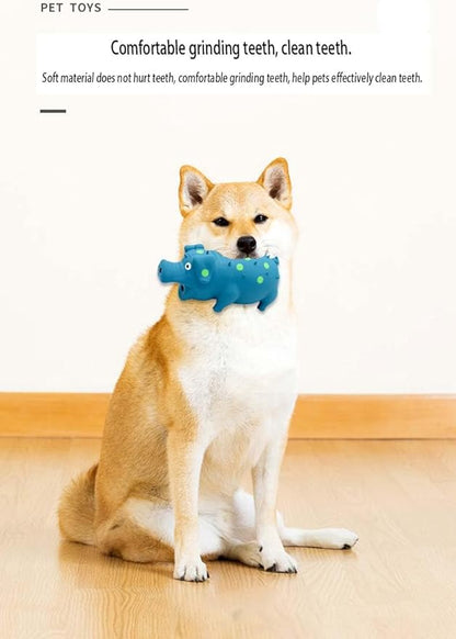 Pet Toys for Dogs,Dog Chew Toys for Aggressive Chewers,Fun Dog Toys,Interactive Dog Toy,Tough Indestructible Toys for Dogs A Pig that Vocalizes(Blue)