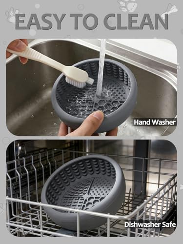 Dog Lick Bowl with Brush and Scraper, Anxiety Relief Lick Mat for Dogs, Non-Slip Freeze Licking Bowl Enrichment Puzzle Feeder for Distraction, BPA Free Silicone, Dishwasher Safe - Image 5