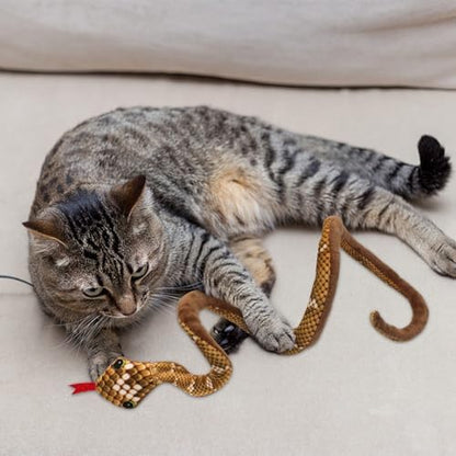 Andiker Catnip Toy, 31.5 inches Stuff Snake Interactive Snake Toy for Cats to Chew and Scrab (Orange) - Image 4