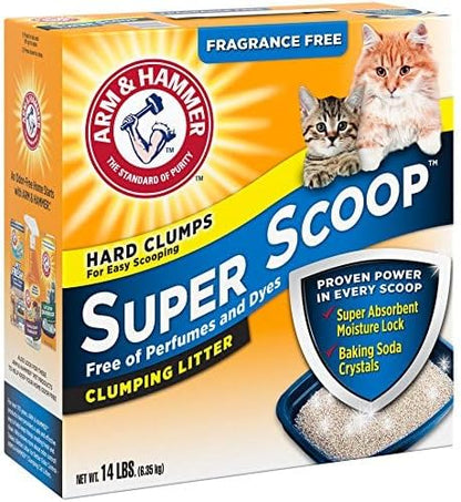 Arm & Hammer Super Scoop Litter, Fragrance Free,14 Lbs (Packaging May Vary)