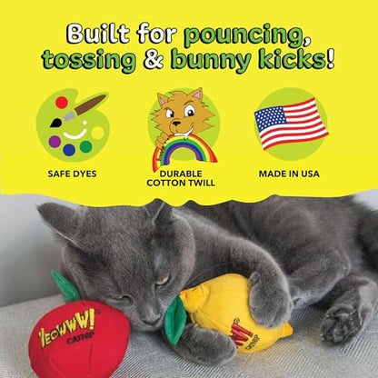 Yeowww! Catnip Apple Cat Toy - 4 in toy for cats with Crinkly Leaf, 100% Stuffed with Premium Organically Grown Catnip, Made in USA - Image 6