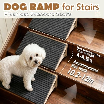 Wood Dog Ramp Stairs for Outdoor, Low Angle Dog Ramp for Stairs - Image 3