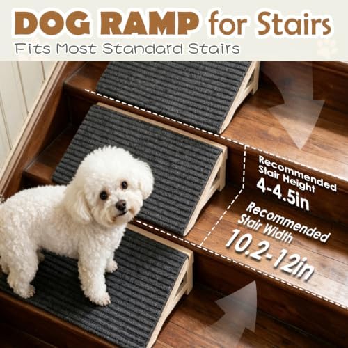 Dog Stairs Ramp for Small & Aged Dogs, Wooden Anti-Slip Pet Steps - Image 3