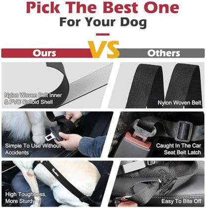 Pawaboo 2Pack Dog Seat Belt for Car with 360° Hook，20 in, Chew-Proof, Black - Image 3