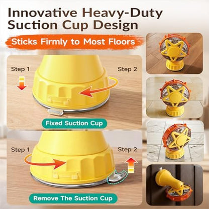 Interactive Cat Treat Dispenser, 2-in-1 Slow Feeder & Wand, Yellow - Image 5