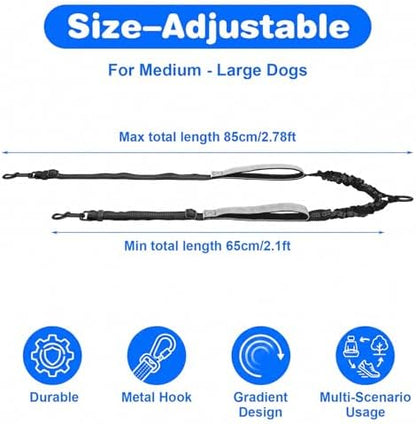 Double Dog Leash for Two Dogs, Adjustable Dual Control Handles Dog Leash - Image 2