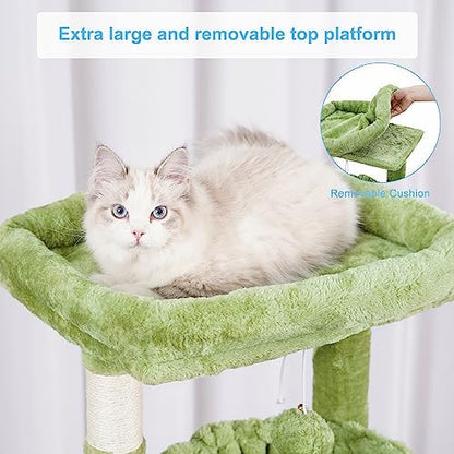 Hey-brother Cat Tree Tower with Large Bed, Hammocks, Scratcher, MPJ006SGR - Image 4