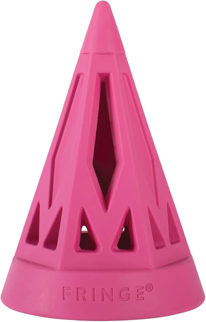 Fringe Studio You Cone DO IT! HOT Pink Rubber Dog Toy, Pet Shop Collection (518039)
