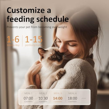 IMIPAW PET Automatic Cat Feeder: 4L Cat Food Dispenser Timed Precise Auto Feeder Programmable 1-6 Meals- Easy to Clean& Dual Power with Desiccant Bag Keeps Food Fresh- Reliable Pet Feeder for Cats - Image 2