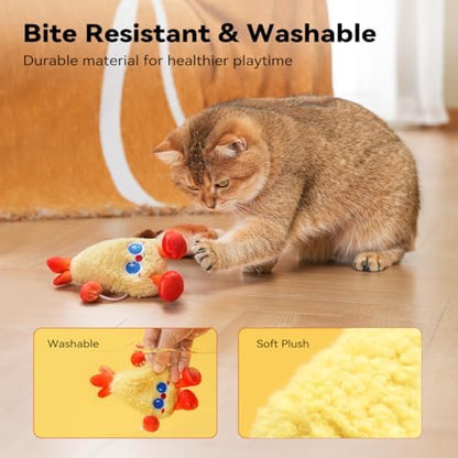 Petgravity Jumpy Shrimp Taiyaki Electric Cat Toy, 2 Pack, Tap-Activated 3 Moving Modes Interactive Cat Toys, Exercise Toy for Indoor Cats Kitten with Catnip, Rechargeable - Image 4