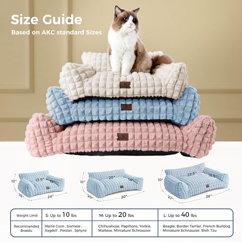Cat Couch Bed with Fluffy Faux Rabbit Fur for Indoor Cats, 30 Inch - Image 6