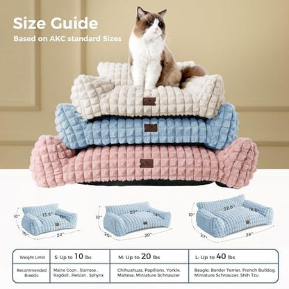 Cat Couch Bed with Fluffy Faux Rabbit Fur for Indoor Cats, 30 Inch - Image 6