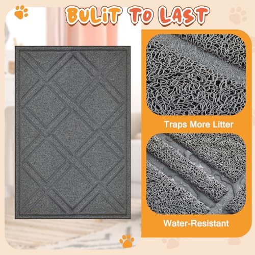 Marsui 2 Pack Cat Ramp for Litter Box Steps with 23" x 35" Non Slip Cat Mat Dog Stairs Rubber Feet Step for Automatic Litter Box Older Elderly Small Cats Animal Pets - Image 5