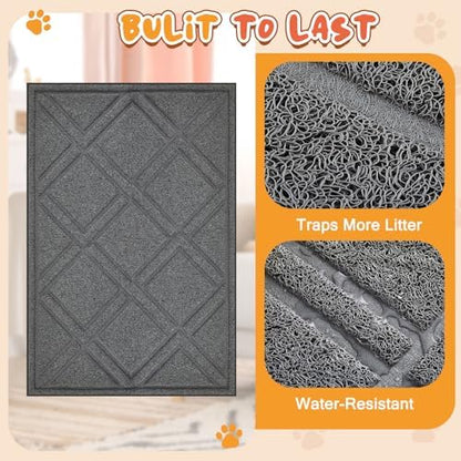 Marsui 2 Pack Cat Ramp for Litter Box Steps with 23" x 35" Non Slip Cat Mat Dog Stairs Rubber Feet Step for Automatic Litter Box Older Elderly Small Cats Animal Pets - Image 5