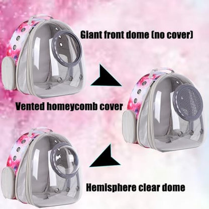 Cat Carrier Backpack Galaxy Front Expandable Large Cat Backpack Bubble - Pet Carrier Backpack for Small Dogs Fit up to 20 lbs Travel Hiking Camping Carrying Bag (Front Expandable-Galaxy Pink) - Image 4