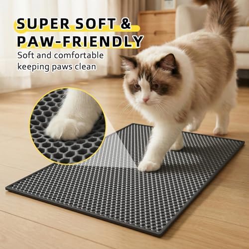 Cat Litter Mat, 15"X24", Waterproof, Easy to Clean (Black-1Pack) - Image 4