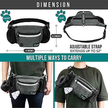 PetAmi Dog Fanny Pack, Treat Pouch for Dog Walking Training, Dark Gray - Image 5