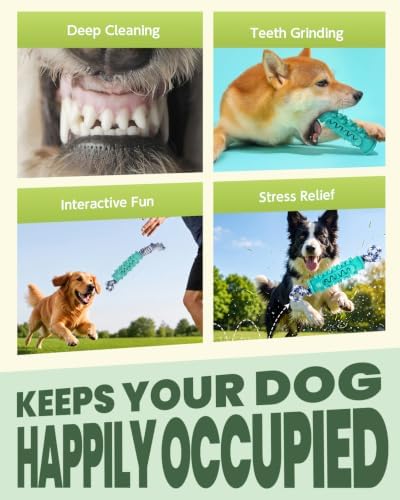Dog Chew Toys for Medium Large Dogs, Toothbrush Toy with Rope, Blue - Image 6