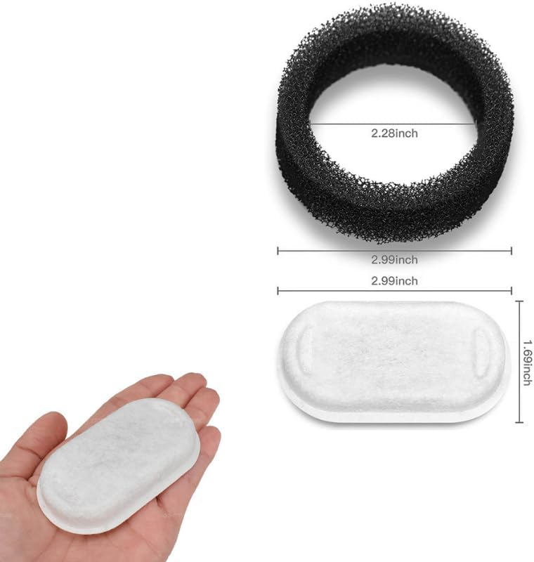 Cat Water Fountain Filters,12 Filters with 12 Sponges- Replacement Filters for Stainless Steel Cat Water Fountain PLWF003 & PLWF006 - Image 5