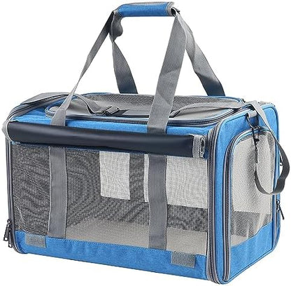 Large Cat Carriers Dog Soft Sided Carriers Cat Soft Sided Carriers Airline Approved Kitten Carrier Reptile Carrier Squirrel Carrier Guinea Pig Carrier(Large_Blue) by Adkyop
