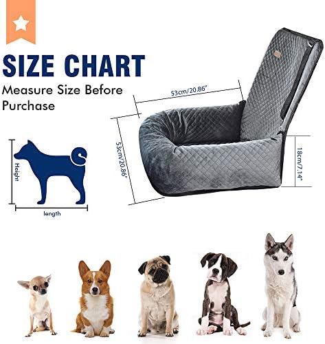 Dog Car Seat Pet Booster Seat Pet Travel Safety Car Seat,The Dog seat Made of Materials is Safe and Comfortable, and can be Disassembled for Easy Cleaning (Gray) - Image 2