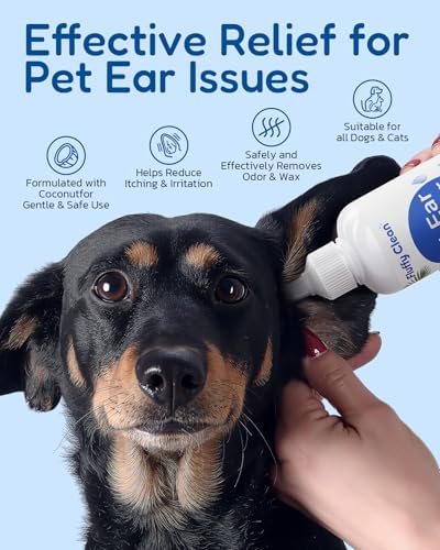 Dog Ear Cleaner - Pet Ear Wash, Flush and Drop Cleaner Solution for Cat & Dog Infection and Itch Relief, Gently Removes Debris, Wax Buildup, Odor - 1.69 fl oz - Image 2