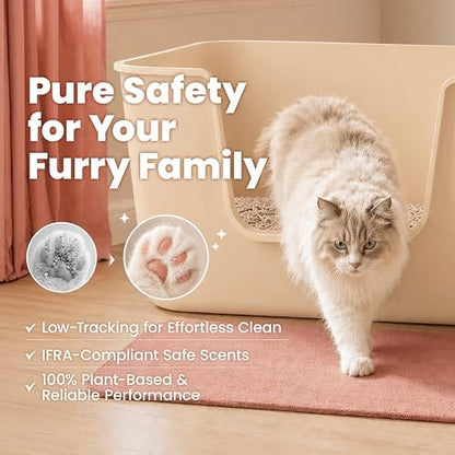 Lady N Pellet Tofu Cat Litter, Boba Tea, Strong Clumping, Low Tracking 9lb - Image 2