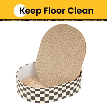 Conlun Oval Cat Scratcher Box with 4 Scratching Pads | Medium - Image 5