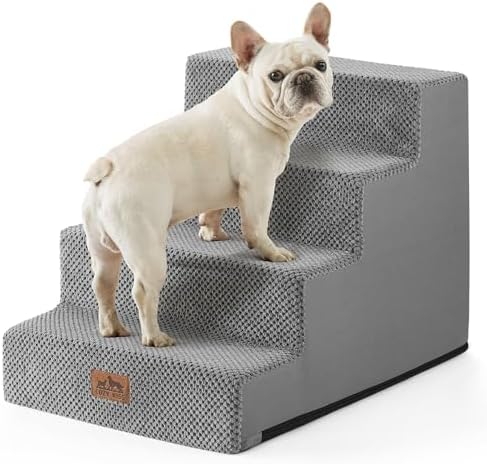 COZY KISS Dog Stairs for Small Dogs, 4 Step Pet Stairs for Beds & Couches by COZYKISS