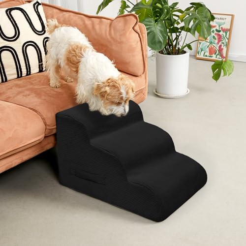 Mesa Lemon 3 Step Dog Stairs Pet Ramp for High Beds, Sofas and Cars - Image 2