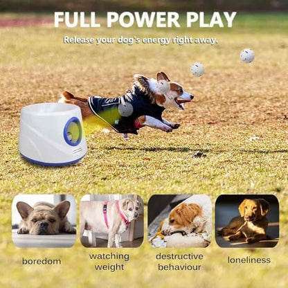 Dog Ball Thrower Launcher,Automatic Ball Launcher for Dogs with 3 Launching Distance 20-45FT,6 2.3 Inch ETPU Tennis Balls,Interactive Dog Toys for Small/Medium Dogs, Not for Aggressive Chewers - Image 3
