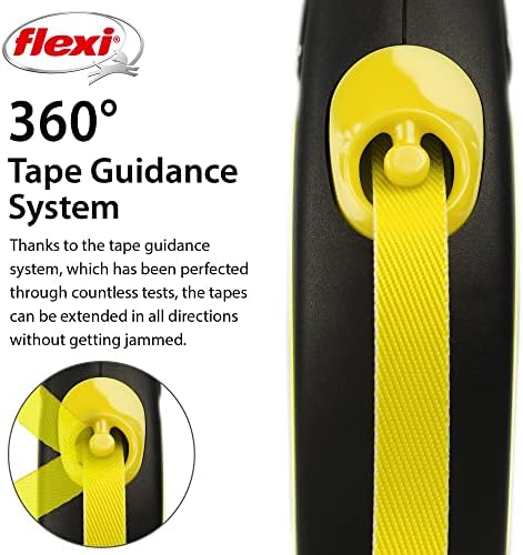 FLEXI® Neon Tape Retractable Dog Leash, Medium, 16 ft - Neon Yellow/Black - Image 4