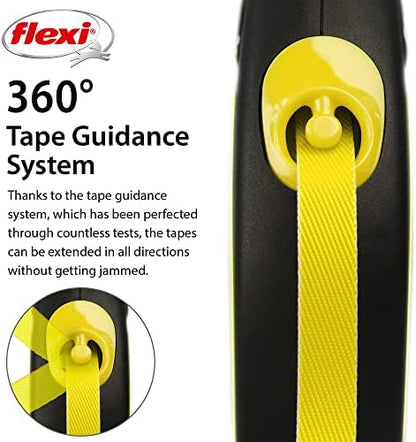 FLEXI® Neon Tape Retractable Dog Leash, Medium, 16 ft - Neon Yellow/Black - Image 4