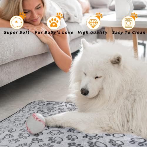 LOKOZ 2 Pack Dog Blanket for Small Medium Dogs, Soft Washable Fleece Pet Blankets with Paw Print, Puppy & Cat Blanket for Bed Couch Sofa, 24"x32" - Image 6