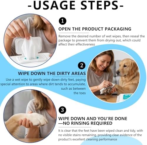 Dog Wipes for Cleaning & Deodorizing - 2 Packs of 80 Dog Wipes Each - Unscented Pet Wipes for Paws, Butt & Body - Grooming Wipes for Puppies & Adult Dogs - Gentle on Skin - Image 7