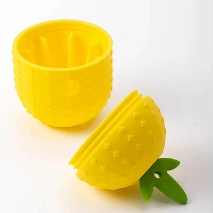 Cat Dog Slow Feeder Set Lucky Clover Lick Mat & Pineapple Puzzle Toy Food Grade Silicone Easy to Clean Anti-Slip Base Pet Accessories (Puzzle Toy-1 2pcs)