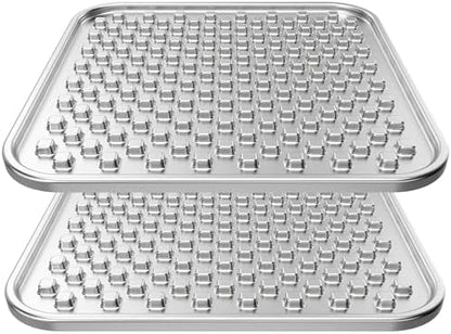 Feedoo Double Layer Stainless Steel Lick Mat for Dogs & Cats, Chew-Proof & Non-Slip, Anxiety Relief, Whisker Friendly, Dishwasher-Safe Slow Feeder Pad[2Pack] by BestforYourPetsHealth
