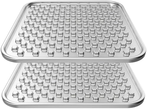 Feedoo Double Layer Stainless Steel Lick Mat for Dogs & Cats, Chew-Proof & Non-Slip, Anxiety Relief, Whisker Friendly, Dishwasher-Safe Slow Feeder Pad[2Pack] by BestforYourPetsHealth