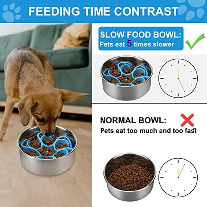 Dog Slow Feeder Bowls Silicone Spiral Pet Food Feeder Insert to Slow Eating - Image 2