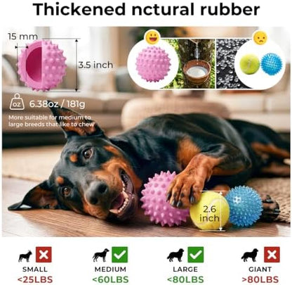 2-Packs 3.5'' Squeaky Dog Ball for Aggressive Chewers 25-80lbs - Image 6