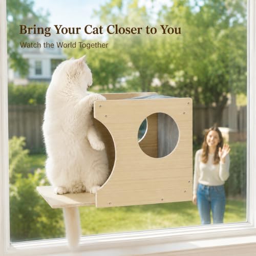 Cat Window Perch，2-Tier Hammock & Hideaway House with Strong Suction Cups - Image 4