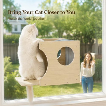 Cat Window Perch，2-Tier Hammock & Hideaway House with Strong Suction Cups - Image 4