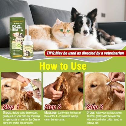 Dog Ear Cleaner Drops for Dogs, 2 Pack 2.03oz, Gentle Ear Cleaning Solution - Image 5