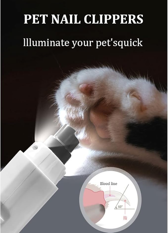 Silent Groom Pro, Nail Trimmer with LED Light & 5 Speeds,Quick USB Charge,Electric Rechargeable Pet Nail Trimmer for Small Medium Large Dogs & Cats